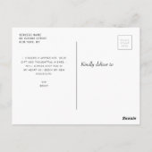 moderne kalligrafie schriftuur bedankt afstuderen briefkaart (Achterkant)