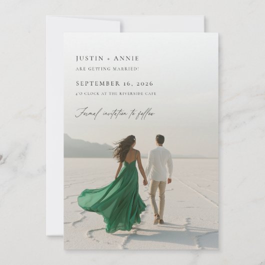 Moderne kalligrafie Script 2 Foto Sla de datum op Kaart (Achterkant)