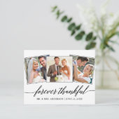 Moderne kalligrafie script 3 foto altijd dankbaar briefkaart (Staand voorkant)