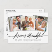 Moderne kalligrafie script 3 foto altijd dankbaar briefkaart (Voorkant / Achterkant)