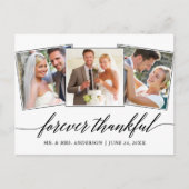 Moderne kalligrafie script 3 foto altijd dankbaar briefkaart (Voorkant)