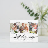 Moderne kalligrafie script 3 Foto Best Day Ever Briefkaart (Staand voorkant)