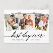 Moderne kalligrafie script 3 Foto Best Day Ever Briefkaart (Voorkant)