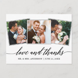 Moderne kalligrafie script 3 foto Liefde en Dank Briefkaart