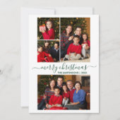 Moderne kalligrafie script 4 Fotokerstgroen Feestdagenkaart (Voorkant)