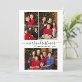 Moderne kalligrafie script 4 Fotokerstgroen Feestdagenkaart (Staand voorkant)