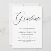 Moderne kalligrafie Script Afstuderen Party Foto Kaart (Voorkant)