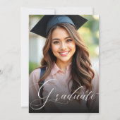 Moderne kalligrafie Script Afstuderen Party Foto Kaart (Achterkant)
