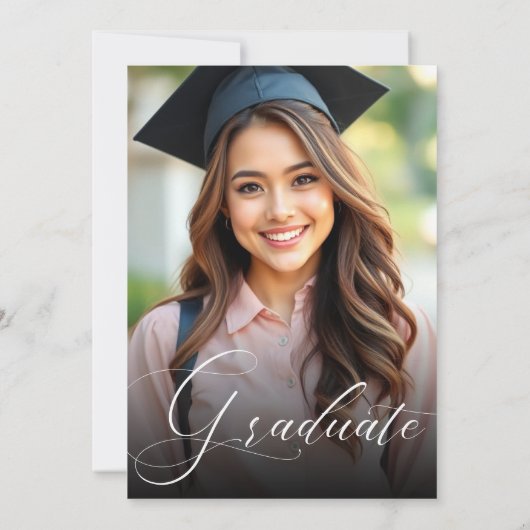 Moderne kalligrafie Script Afstuderen Party Foto Kaart (Achterkant)