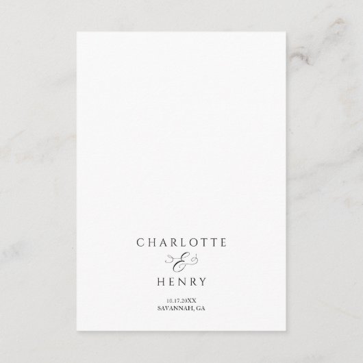 Moderne kalligrafie script bruiloft details informatiekaartje (Achterkant)