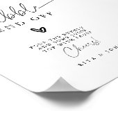 Moderne kalligrafie Script Bubble Bar Trouwbord Poster (Hoek)