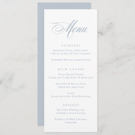 Moderne kalligrafie Script Dusty Blue Wedding Menu