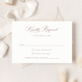 Moderne kalligrafie script Elegant Stof Roze RSVP Kaart