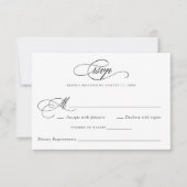 Moderne kalligrafie Script Elegante bruiloft RSVP Kaart (Voorkant)