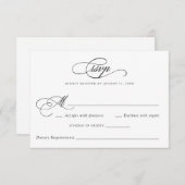 Moderne kalligrafie Script Elegante bruiloft RSVP Kaart (Voorkant / Achterkant)
