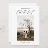 Moderne kalligrafie Script Elopement Foto Aankondiging (Voorkant / Achterkant)