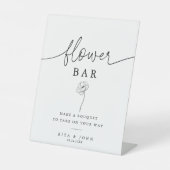 Moderne kalligrafie Script Flower Bar Trouwbord Reclamebord Met Voetstuk (Voorkant)