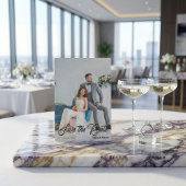 Moderne kalligrafie script foto bruiloft save the date