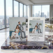 Moderne kalligrafie script foto bruiloft save the date