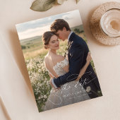 Moderne kalligrafie script foto bruiloft save the date