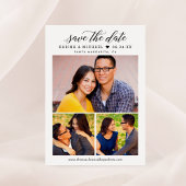 Moderne kalligrafie Script Foto Collage Bruiloft Save The Date