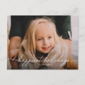 Moderne kalligrafie script foto gelukkig feestdagenkaart (Voorkant)