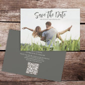 Moderne kalligrafie-script foto Trendy QR-code Save The Date