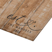Moderne kalligrafie script gepersonaliseerd snijplank (Hoek)
