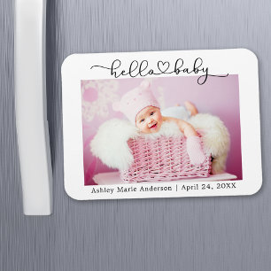 Moderne kalligrafie script hart hallo baby magneet