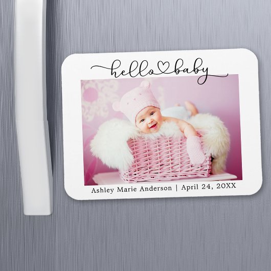 Moderne kalligrafie script hart hallo baby magneet