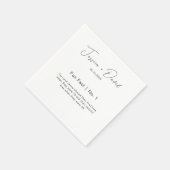 Moderne kalligrafie Script Leuke Feiten Bruiloft Servet (Hoek)