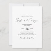 Moderne kalligrafie script minimalistische bruilof kaart (Voorkant)