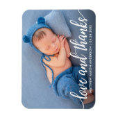 Moderne kalligrafie script Nieuwe baby Liefde Dank Magneet (Verticaal)