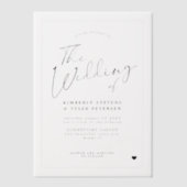 Moderne kalligrafie script overlay bruiloft vellum uitnodigingen (Voorkant)