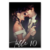 Moderne kalligrafie script overlay foto bruiloft kaart (Achterkant)