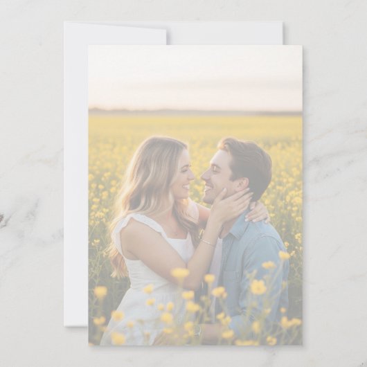 Moderne kalligrafie script overlay foto bruiloft save the date (Achterkant)