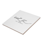 Moderne kalligrafie script Persoonlijk Tegeltje (Zijkant)