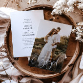 Moderne kalligrafie Script Photo Engagement Party Kaart