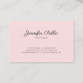 Moderne kalligrafie Script Plain Elegant Roze Luxe Visitekaartje (Voorkant)