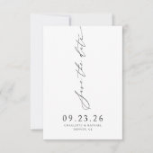 Moderne kalligrafie script QR-code bruiloft Save The Date (Voorkant)
