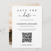Moderne kalligrafie script QR-code foto save the d Save The Date (Voorkant / Achterkant)