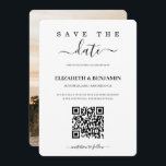 Moderne kalligrafie script QR-code foto save the d Save The Date<br><div class="desc">Moderne en elegante design gedrukt Minimalistische kalligrafie script QR-code foto save the date die kan worden aangepast met uw tekst. Klik op de "Pas het aan" knop en gebruik onze ontwerp tool om deze template aan te passen. Bekijk de Graphic Art Design winkel voor andere producten die bij dit ontwerp...</div>