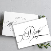 Moderne kalligrafie script romantische bruiloft RSVP kaartje