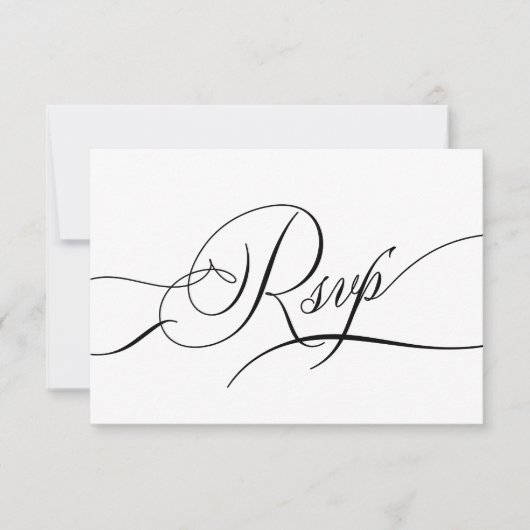 Moderne kalligrafie script romantische bruiloft RSVP kaartje (Voorkant)