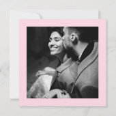 Moderne kalligrafie script rood roze foto save dat save the date (Achterkant)