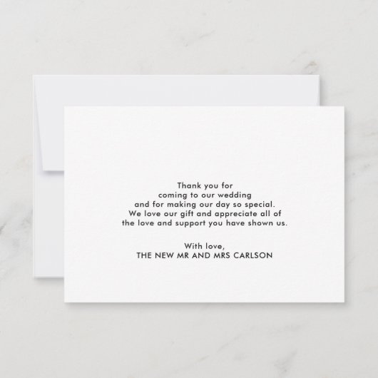 Moderne kalligrafie Script Sage Groene Hart Bruilo Bedankkaart (Achterkant)