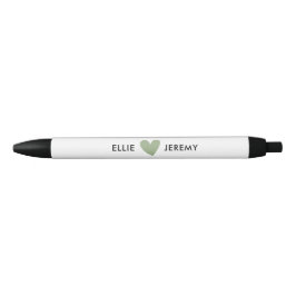 Moderne kalligrafie script salie groene hart trouw zwarte inkt pen