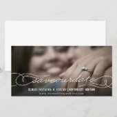 Moderne kalligrafie script Save The Date foto kaar (Voorkant / Achterkant)