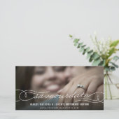 Moderne kalligrafie script Save The Date foto kaar (Staand voorkant)