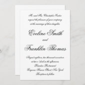 Moderne kalligrafie script, simpele bruiloft kaart (Voorkant / Achterkant)